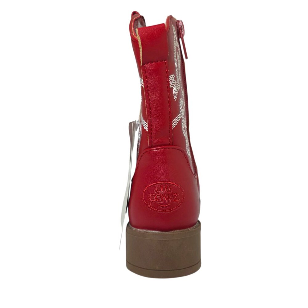 Pawz Cowboy Western Boots Little & Big Boys Zipper Closure Embroidered Detail - Picture 8 of 13